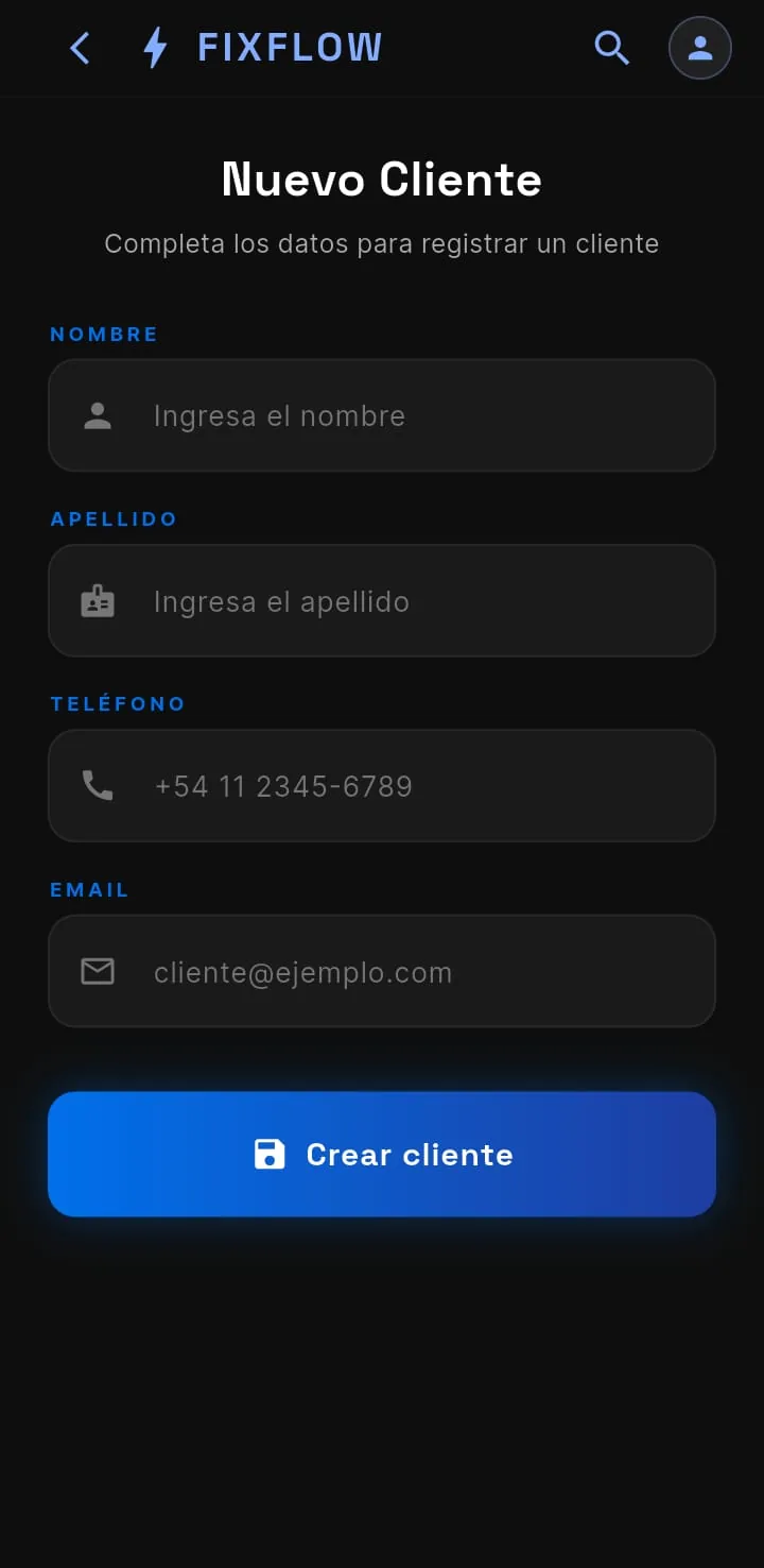 Nuevo cliente
