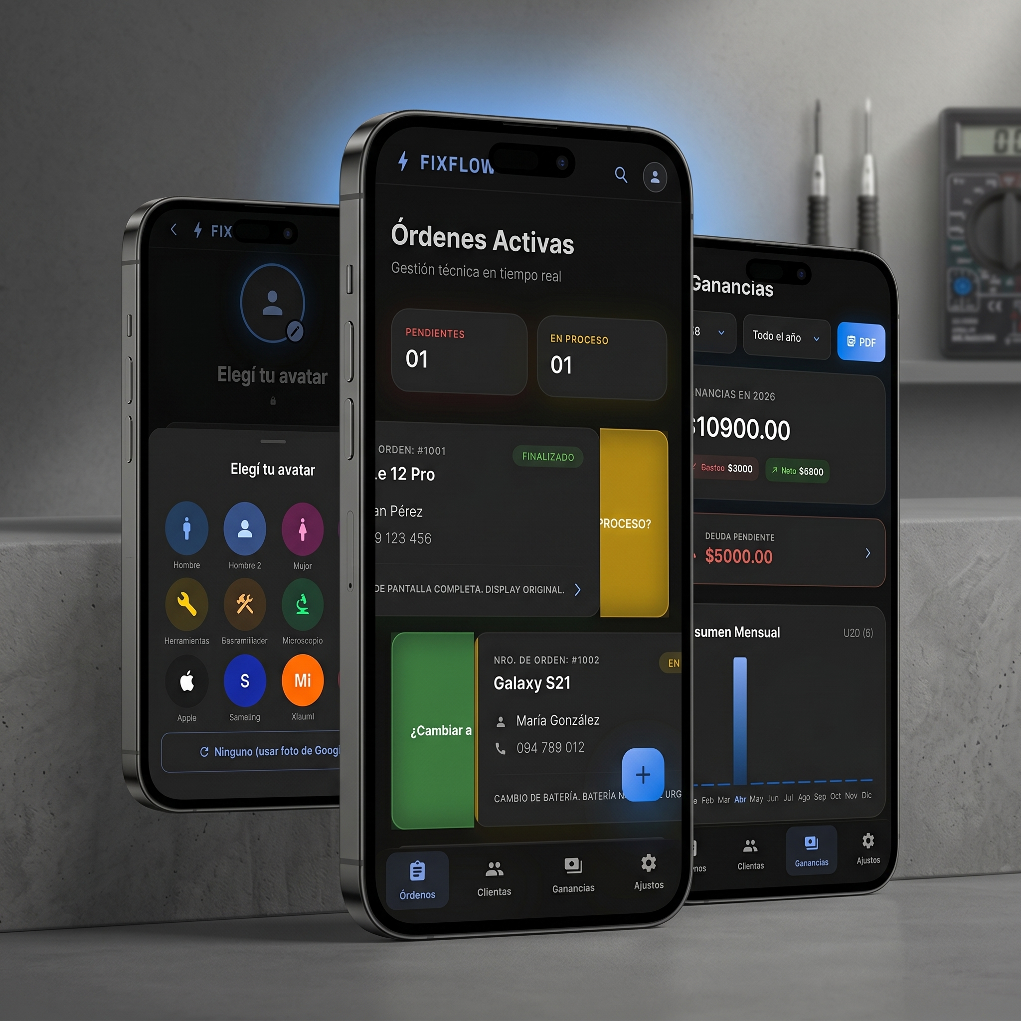 FixFlow en varios dispositivos Android